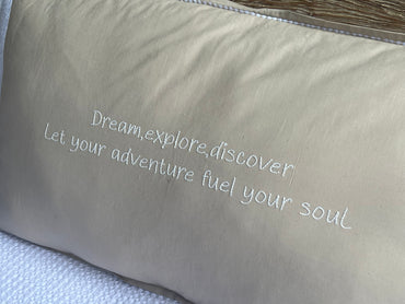 Linnen Pillow + Filling | Dream Explore Discover | Natural
