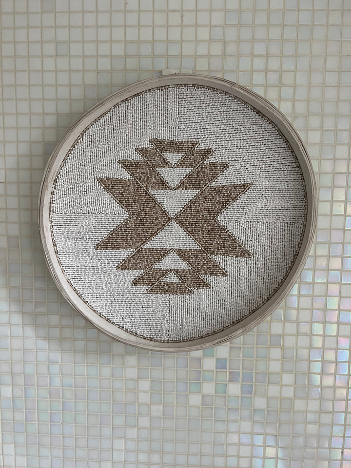 Fully Beaded Wall Basket (30 cm) - Artisan Boho Decor | Mandala Stencils