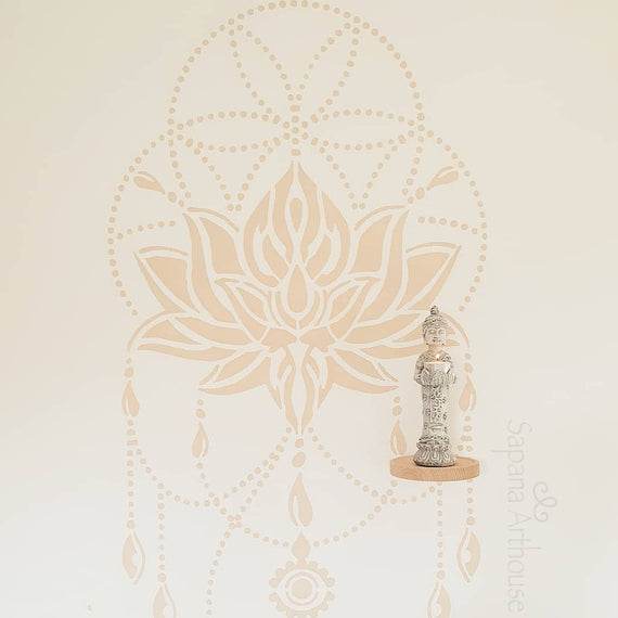 Lotus Flower of Life wall tattoo- XXL Mandala Stencil