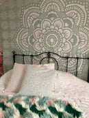 Mint green HOLY mandala pillow case/cushion 50x50cm, 19,5